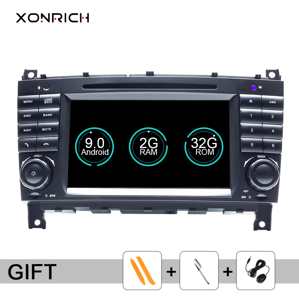 

2 Din Android 9 Car DVD Multimedia For Mercedes/Benz W203 W209 W219 A-Class A160 C-Class C200 CLK200 GPS Navigation radio stereo