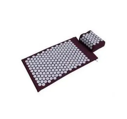 Коврик для йоги, Акупрессура, массажный коврик с подушкой, облегчение боли в теле, иглоукалывание, шип, подушка для занятий йогой, массажер для здоровья, уход - Цвет: purple set