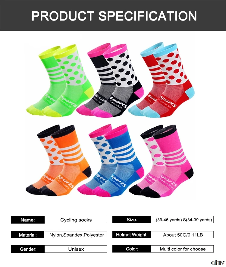 DH Sports Cycling Socks Racing Sports Socks Professional Brand Breathable Protect Feet Road Bicycle Socks Racing Bike Men Women