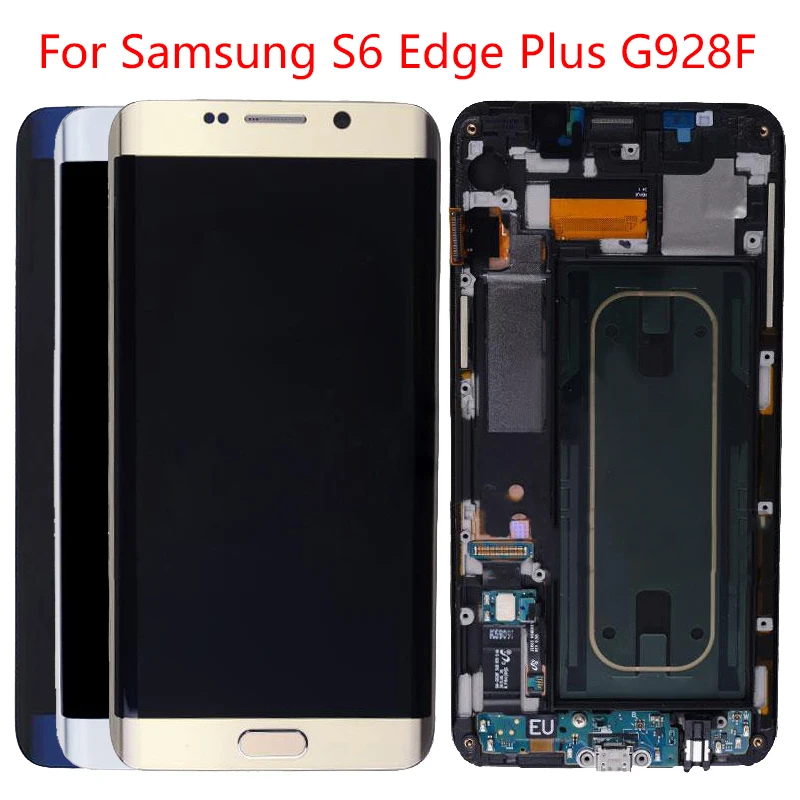 

Original S6 Edge Plus LCD For Samsung Galaxy S6 Edge Plus LCD Screen With Frame Super AMOLED Digitizer Assembly G928F LCD Screen