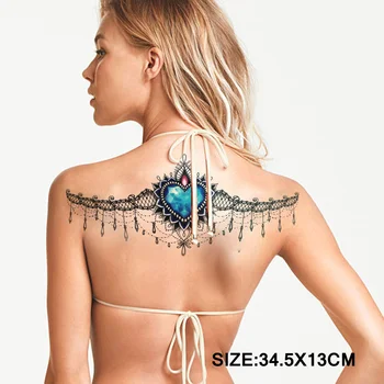 

DIY BIG Chest Gem Chest Tattoo Sticker Environmental Fashion Sexy Body Art Sticker Removable Waterproof Temporary TATTO