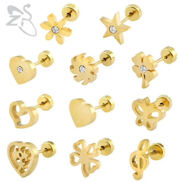 Baby Earrings Stainless Steel Kids Fashion Jewelry Baby Earrings Stainless Steel Kids Fashion Jewelry Stud Earing Female Piercing