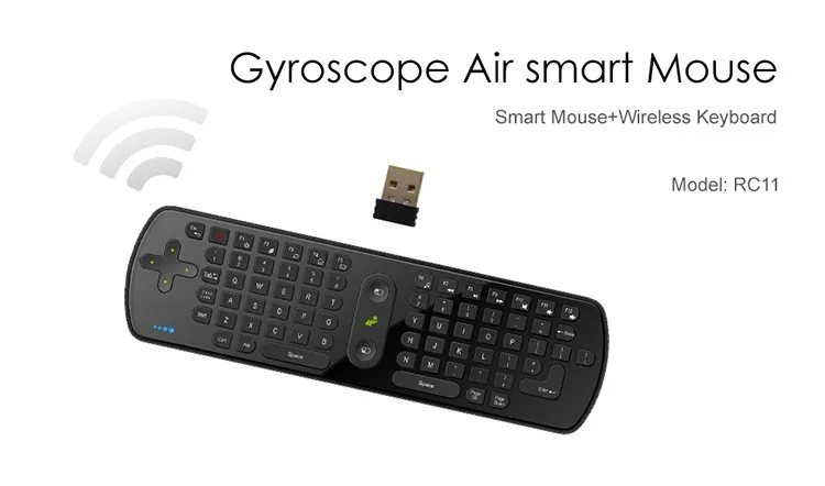 Measy RC11 2,4 ГГц беспроводной FLY Air mouse игровая клавиатура гироскоп ручной пульт дистанционного управления для Android Smart tv BOX