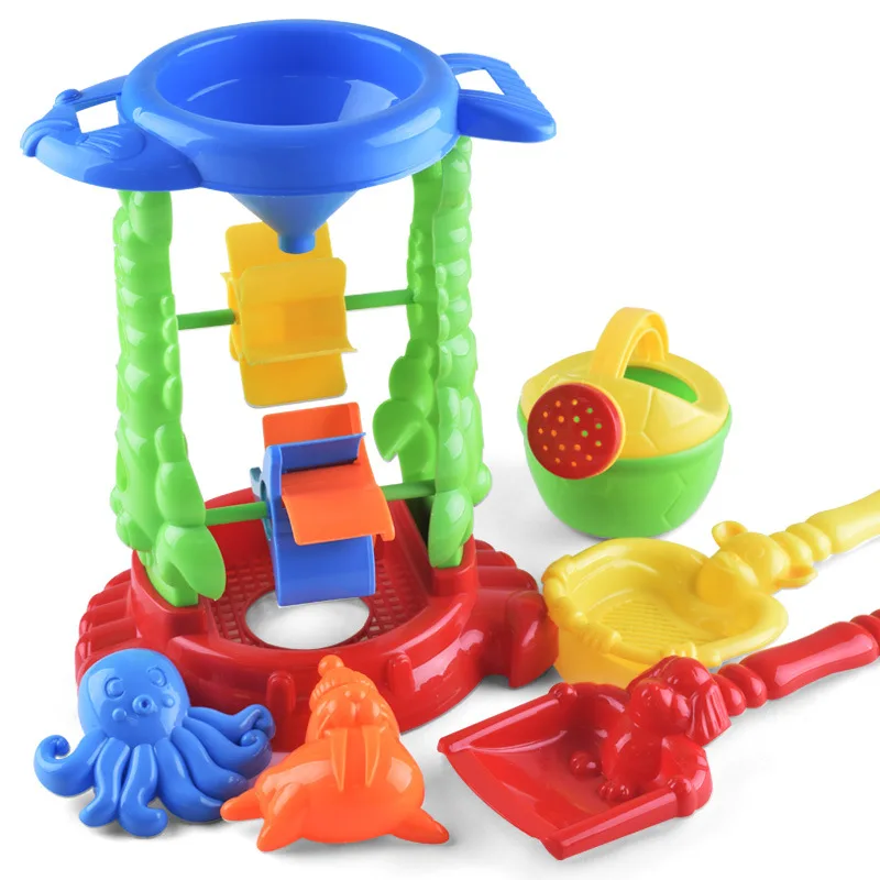 Summer Children Play Sand Play Water Waterwheel Hourglass Beach Toy for