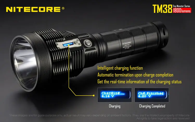 NITECORE TM38 XHP35 Здравствуйте D4 Макс. 1800LM факел Луч расстояние Измеритель перезаряжаемый 1400 фонарик с батарейным блоком