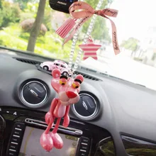 Креативный автомобиль кулон прекрасный розовый леопард украшение авто зеркало заднего вида Висячие декоративные подвески поворотный мультфильм животных