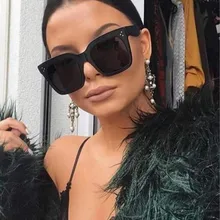 2018, gafas de sol Kim Kardashian para señora, gafas planas, gafas de sol para mujer, gafas de sol de lujo para mujer, gafas de sol con remache UV400