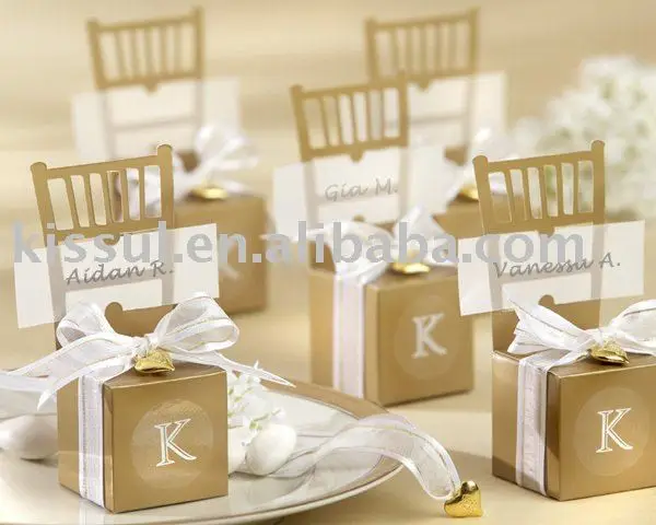 

(120 Pieces/lot) Wedding candy box of Miniature Gold Chair Favor Box with all the gold decorations For Party favor box gift box