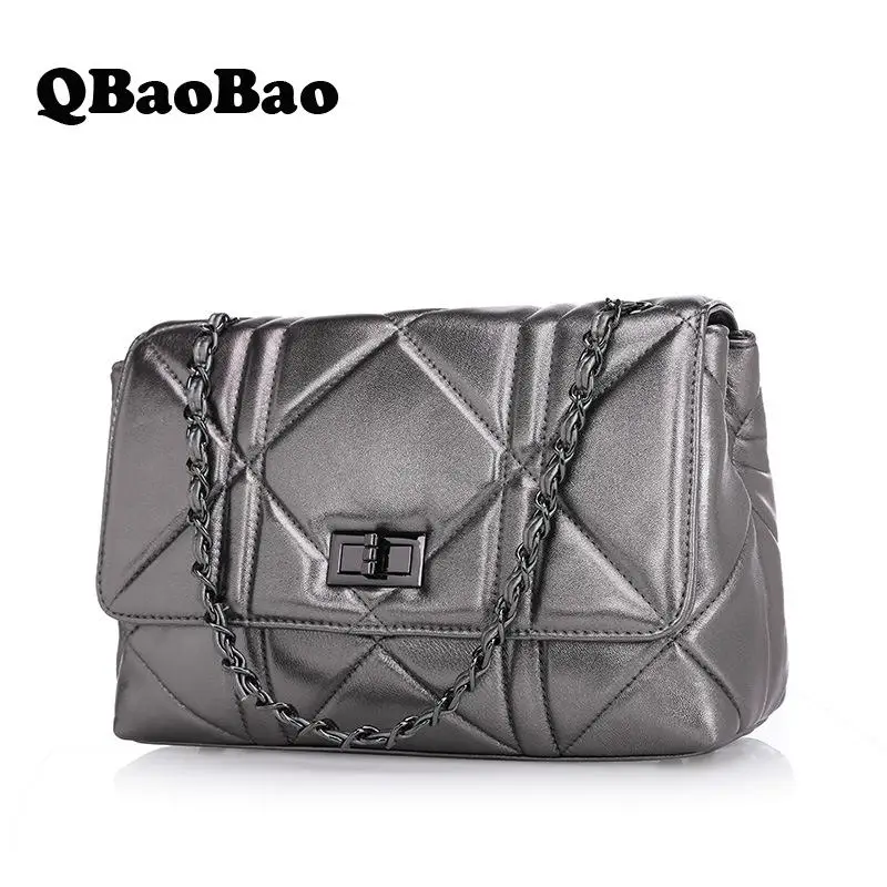 0 : Buy brand fashion women genuine leather shoulder bag chain female luxury ...