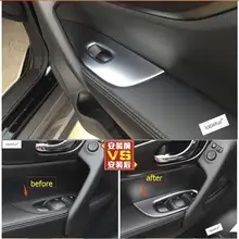 Lapetus Accessori Per Nissan X-Trail X Trail T32 Rogue 2014-2019 Auto Interno Della Porta Bracciolo Alzacristalli pulsante Kit di Copertura Trim