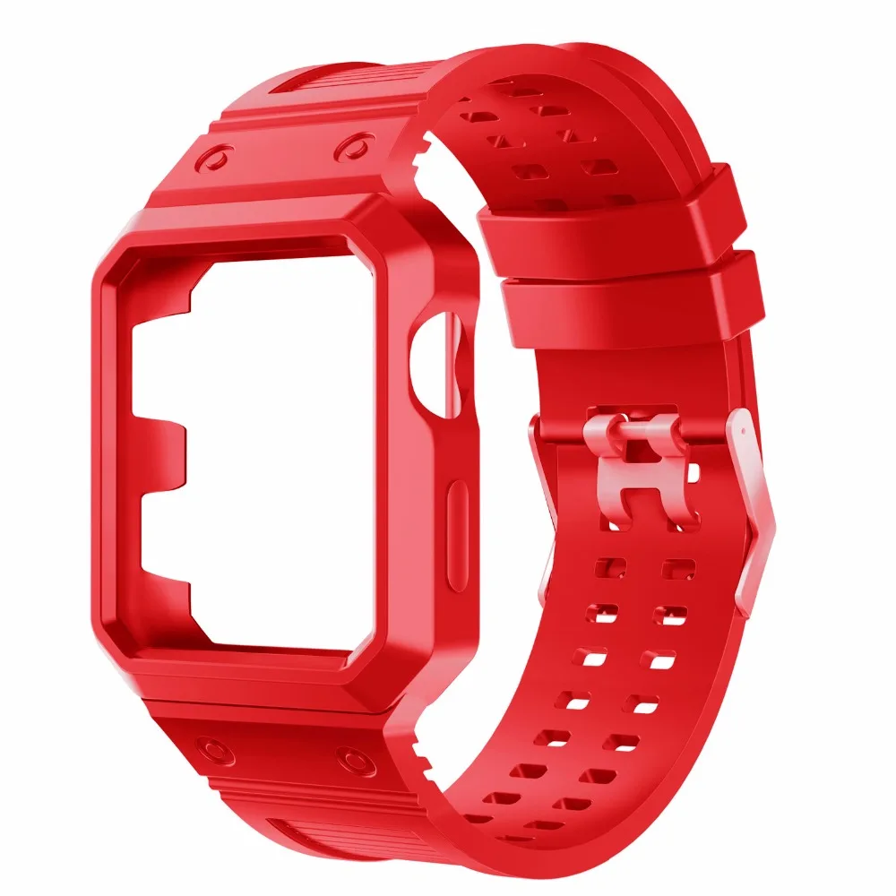 Спортивный силиконовый ремешок для Apple Watch 4 40 спортивный с защитным чехлом iWatch