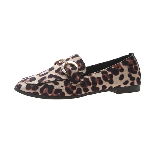 Модные весна-осень новые леопардовые туфли тонкий нижний повседневная обувь на плоской подошве Большой размер 40 женская обувь Женская обувь на плоской подошве