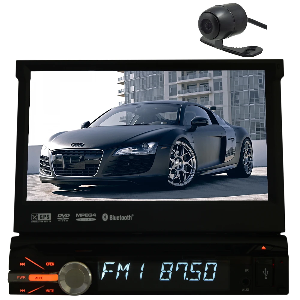 Automotive Parts Car Stereo Headunit MP3 Music CD GPS SAT Electronics DVD Player Multimedia Auto Radio Autoradio In Deck Car Video one din In Dash TFT Touch iPod Remote control HD Camera