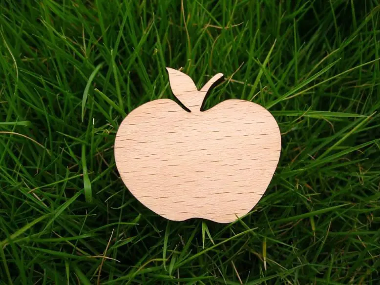 cute and lovely design apple shape wooden brooch | Украшения и аксессуары