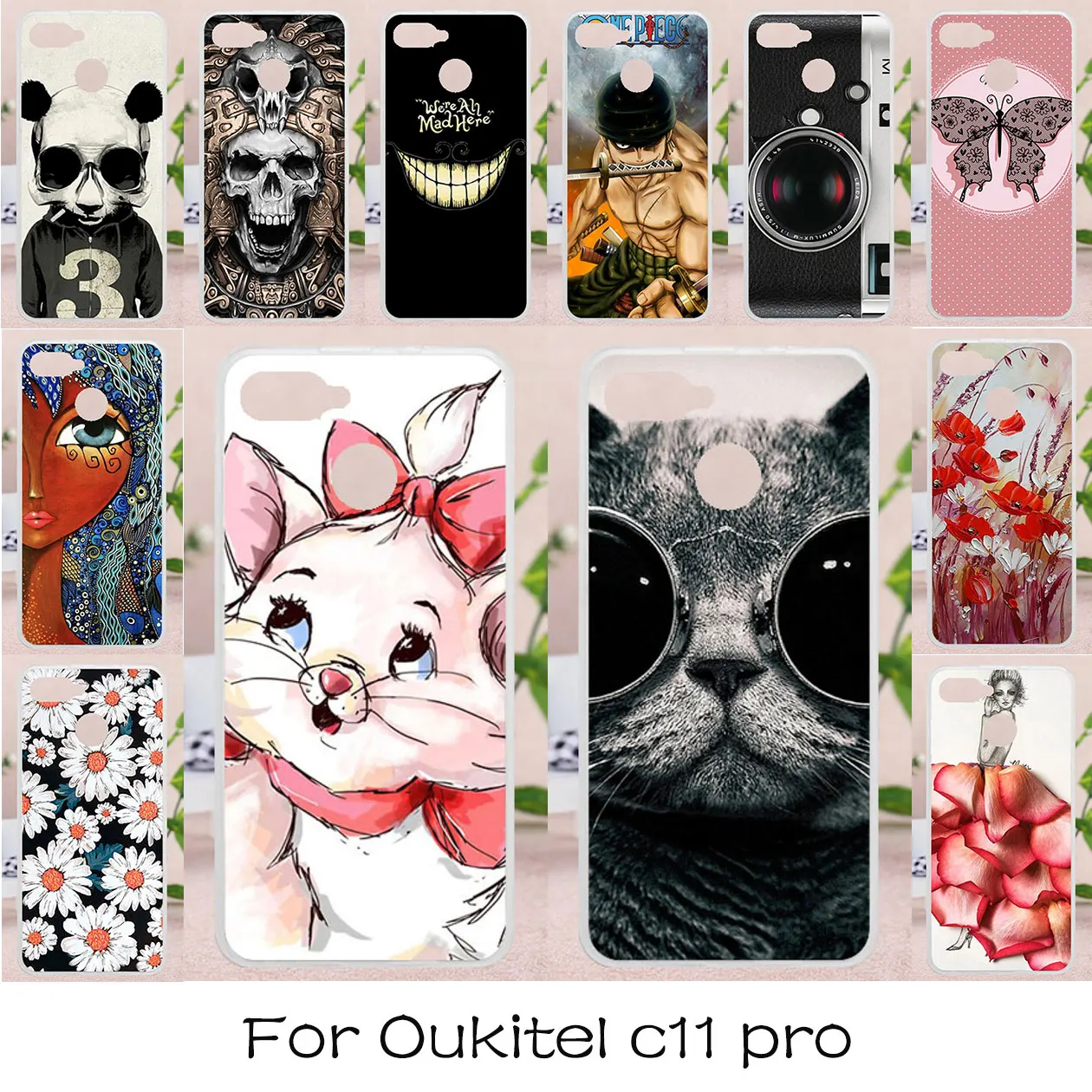 

Ojeleye Flexible Case For OUKITEL C11 Pro Cases Silicone DIY Painted Bumper For OUKITEL C11 Pro Covers Protective Fundas Coque