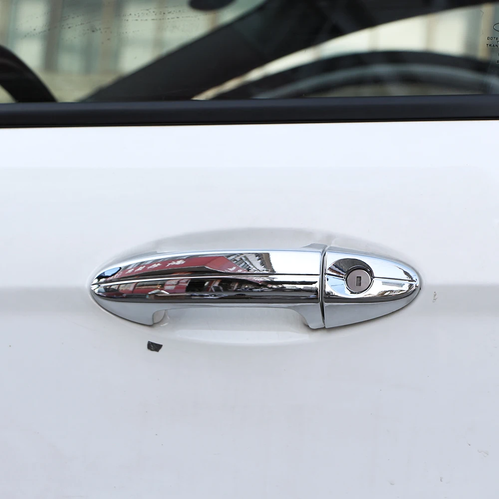 

Color My Life ABS Chrome Car Styling Door Handle Protection Cover Door Bowl Trim Stickers for ford New Fiesta MK7 Ecosport Auto