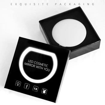 

Mini Portable LED Lights Mirror 3X Expand Double Hand Magnify Handheld Folded LED Makeup Mirror Makeup Tool Dresser Decor