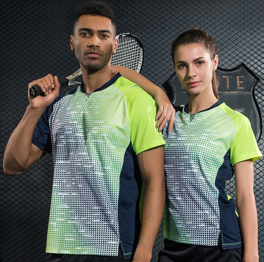 

New Badminton Shirt Running Top Gym Fitness Sport Outdoor Quick Dry Breathable Women Men Table Tennis Shirt Short Sleeve Gym