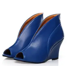 Size 34-43 Summer New Women Shoes Korean Fish Head Slope With Bare Boots Sexy High-Heeled Women Sandals Free Shipping