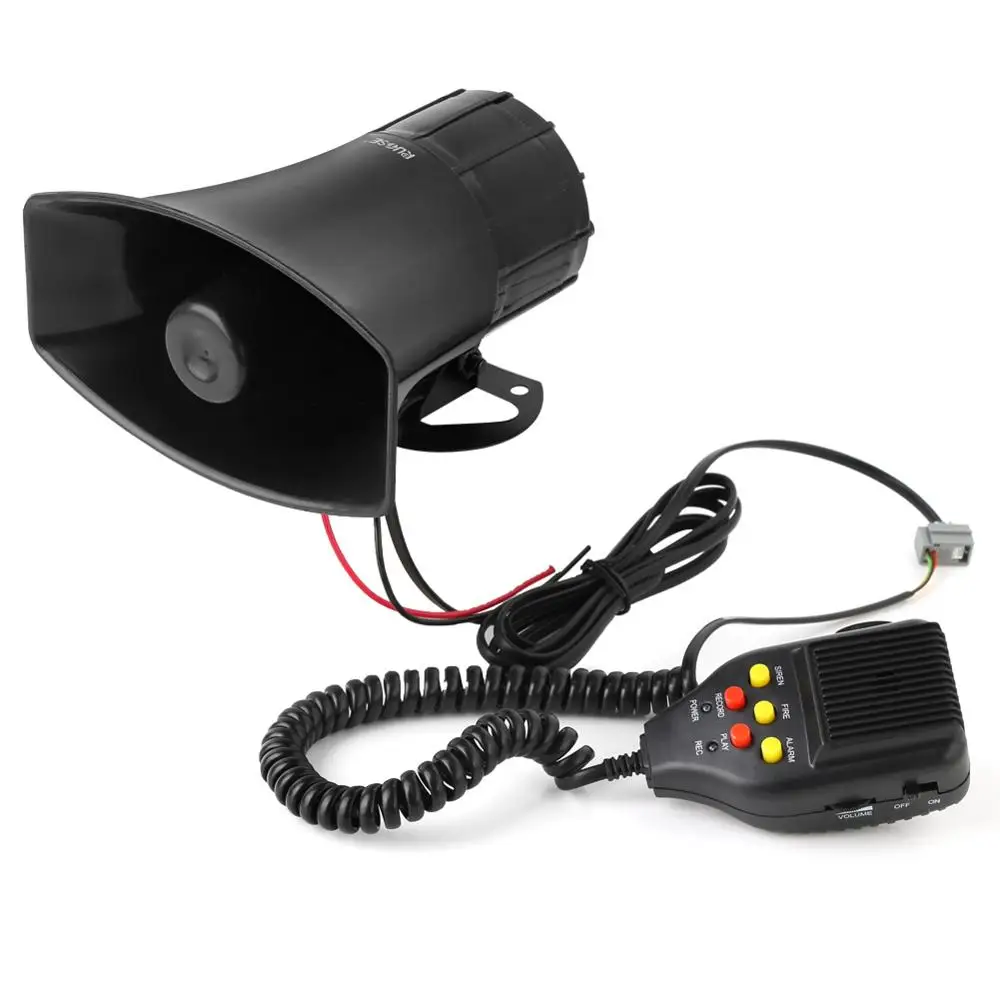 12V 3 Tone Car Truck Sound Recording Speaker Siren Alarm Horn Emergency