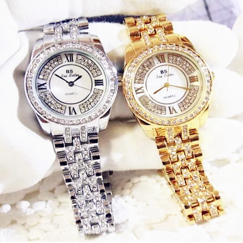

2018 New Fashion Women Watches High Quality Austrian Diamond Women Rhinestone Watches Gold Woman Lady Dress Watch Clocks