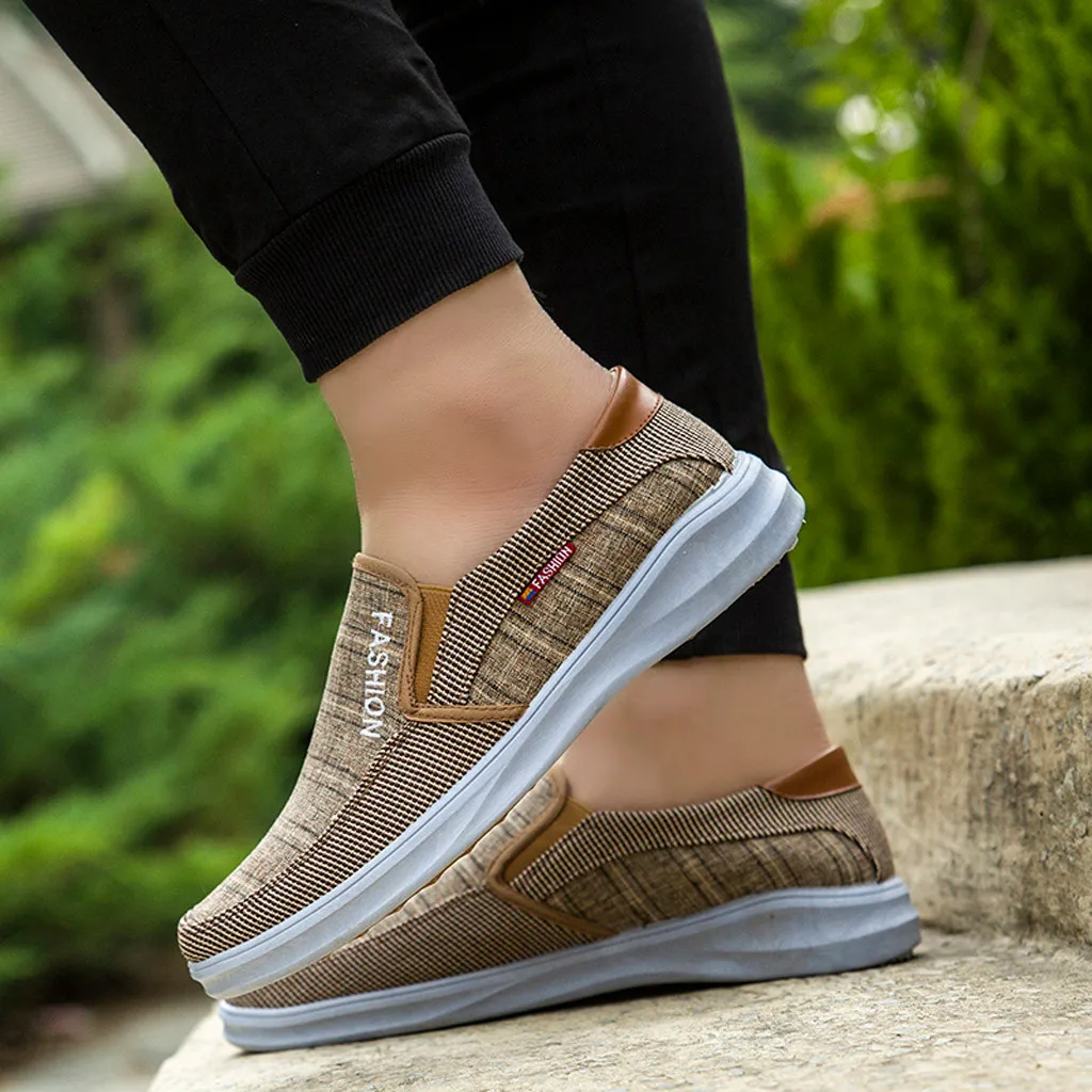 

Jaycosin men casual canvas shoes fashion casual men's canvas one pedal breathable lazy shoes casual shoes men's shoes