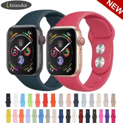 Силиконовый ремешок для apple watch band 42 мм/44 мм iWatch band 38 мм/40 мм спортивный браслет correa ремень ремешок для apple watch 4 3 2 1