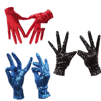 

Adult Halloween Sparkly Sequins Wrist Gloves for Party Dance stage performance Event Kids Unisex Costume fashion girls boys gift