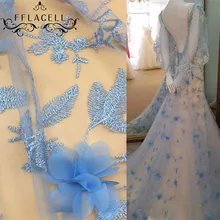 FFLACELL 1 метр сетка из кружевной ткани материал DIY свадебное платье одежда аксессуары чистая вышивка шифон цветок широкий 140 см