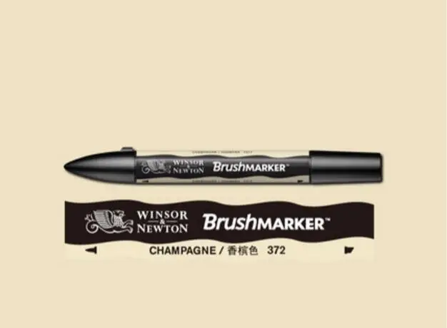 Winsor& Newton кисть-маркер, кисть на спиртовой основе, быстро сохнет, черный, серый, розовый, фиолетовый цвета, два кончика, художественные ручки - Цвет: Champagne