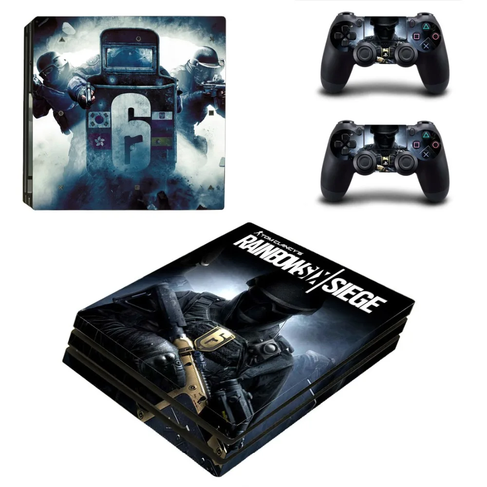 Виниловая наклейка Tom Clancy's Rainbow Six Siege PS4 Pro для консоли Playstation 4 и 2 контроллера
