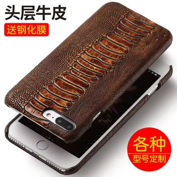 

Wangcangli brand mobile case ostrich foot pattern back cover phone case for iphone X mobile phone set handmade custom processing