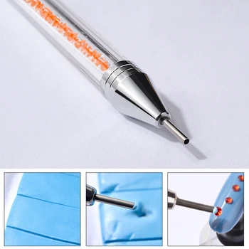 

2018 Hot Sale New Dual-ended Nail Dotting Pen Crystal Beads Handle Rhinestone Studs Picker Wax Pencil Manicure Nail Art Tool