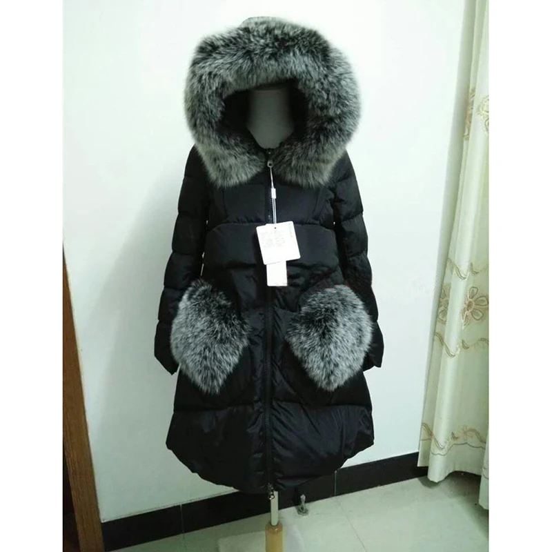 5XL Fox Fur Collar Women Caot 2018 New Winter Coat Women Duck Down Jacket Very Warm Winter Jacket Thickening Warm Women Parkas