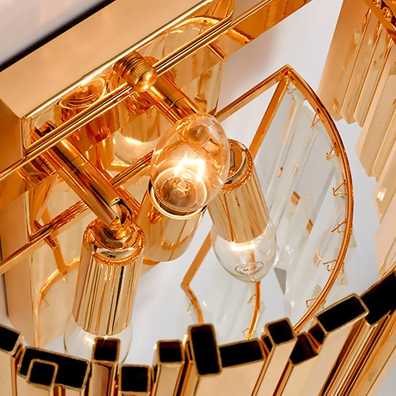 Youlaike золотой современный настенный светильник-Бра кристалл настенный роскошный креативный теплый прихожая спальня прикроватная лампа