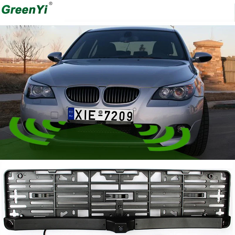 

Universal License Plate Frame Auto Front camera Car Rearview Reverse Camera With Two Parking Sensors Reversing Radar