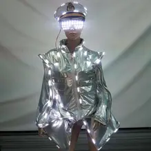 Hot new LED Navy costume bar work uniforms LED luminous performance costume