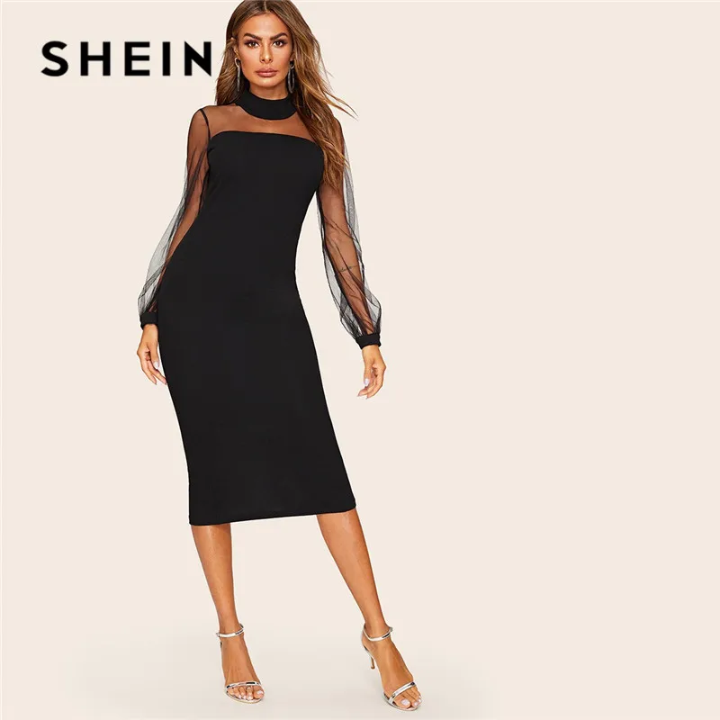 black slit bodycon dress