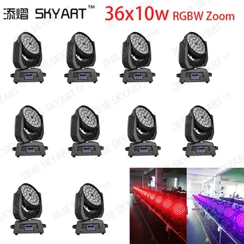 

10pcs and flycase Stage Equipment 36x10w Zoom Wash Led rgbw Moving Head Light 4in 1 Led Wash Lighting