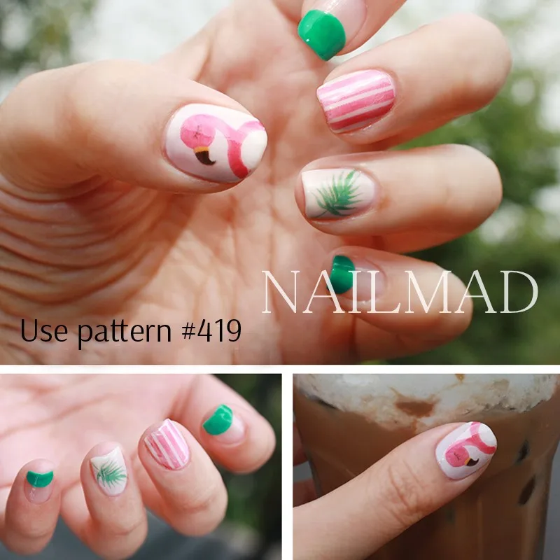 1 лист переводные наклейки для ногтей с фламинго|nail sticker|decal transfertransfer sticker |