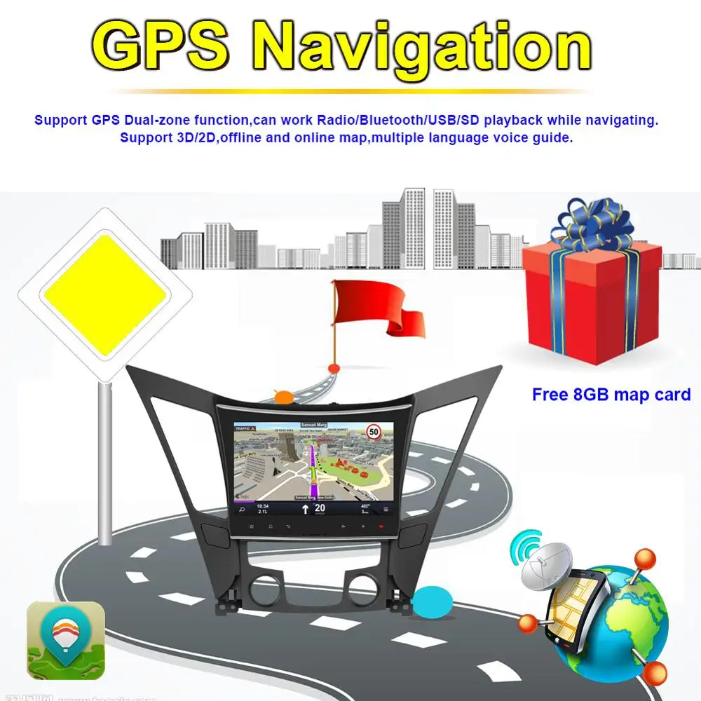 Best 10.1 Inch 4GB RAM Android IPS Screen Car Video Multimedia Player For Hyundai Sonata 2012 2013 2014 Car Radio Stereo Bluetooth 7