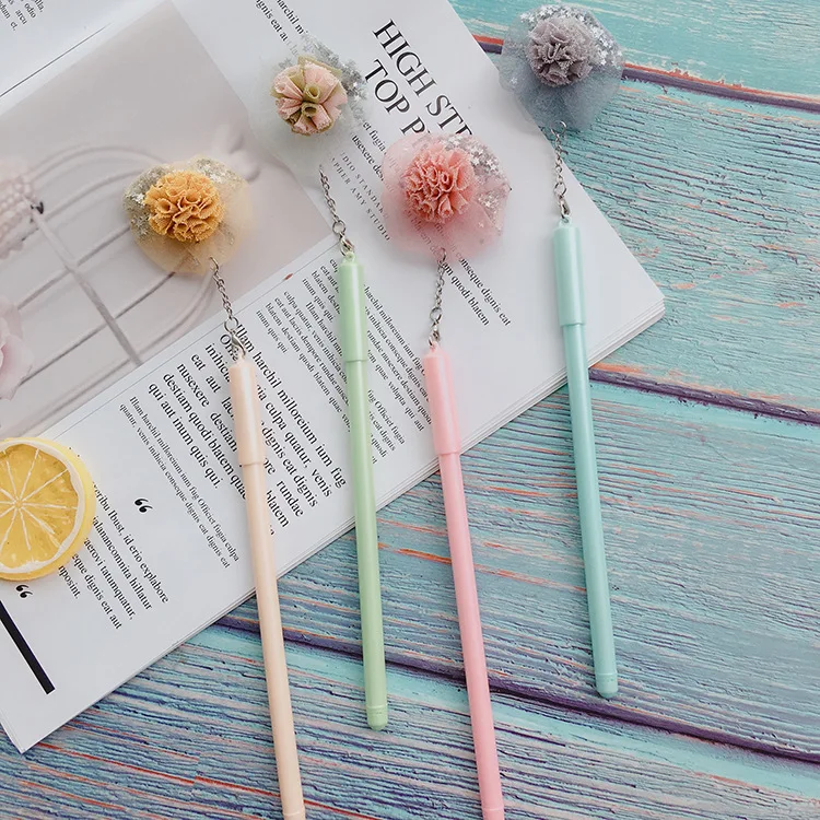 

36PCS/LOT Creative Neutral Pen Custom Lace Flower Star Color Rod Student Small Fresh Gel Pen Cute Stationery