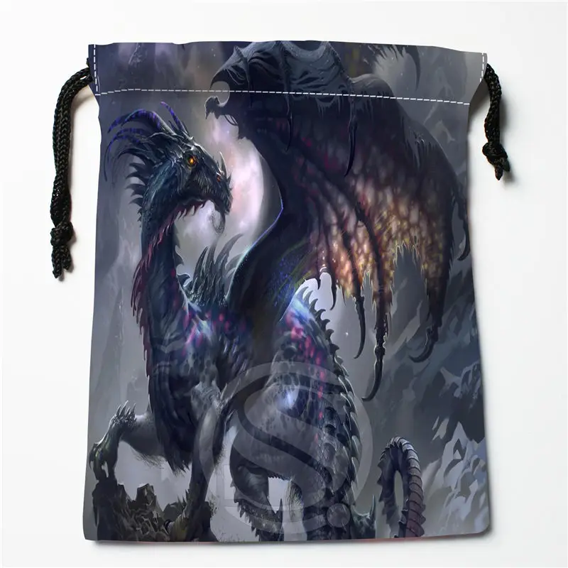 

New Custom Dark Dragon Drawstring Bag Organizer Storage Bags Printed Receive Bag Compression Type Bags 18X22cm