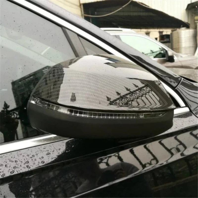 

WELKINRY car auto cover styling for Audi Q5 FY 2018 2019 carbon fiber grain side wing fender rearview door mirror cap trim