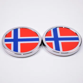 

2Pcs/lot Auto Norwegian flag Car Body Emblem Badge Sticker For Citroen Peugeot Renault Venturi etc Car-styling Universal
