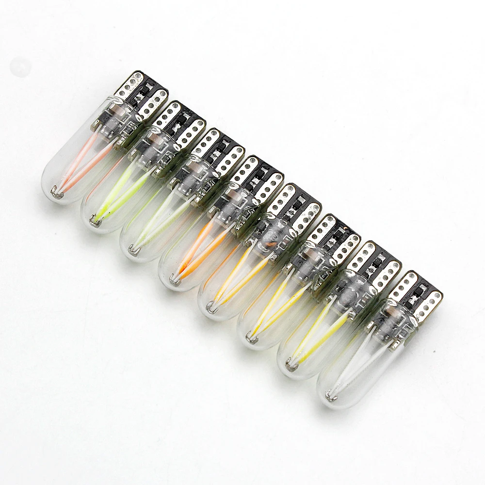 

2pcs T10 W5W LED COB Filament Car Tail Brake Light Reverse Bulb 12V 24V 194 168 Auto License Plate Bulb Turn Signal Lamp
