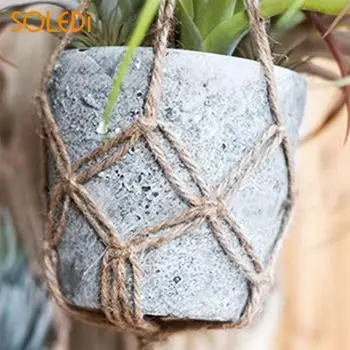 

770mm/990mm Hemp Rope Macrame Pot Hanging Holder Basket Hanger Home Garden Decor