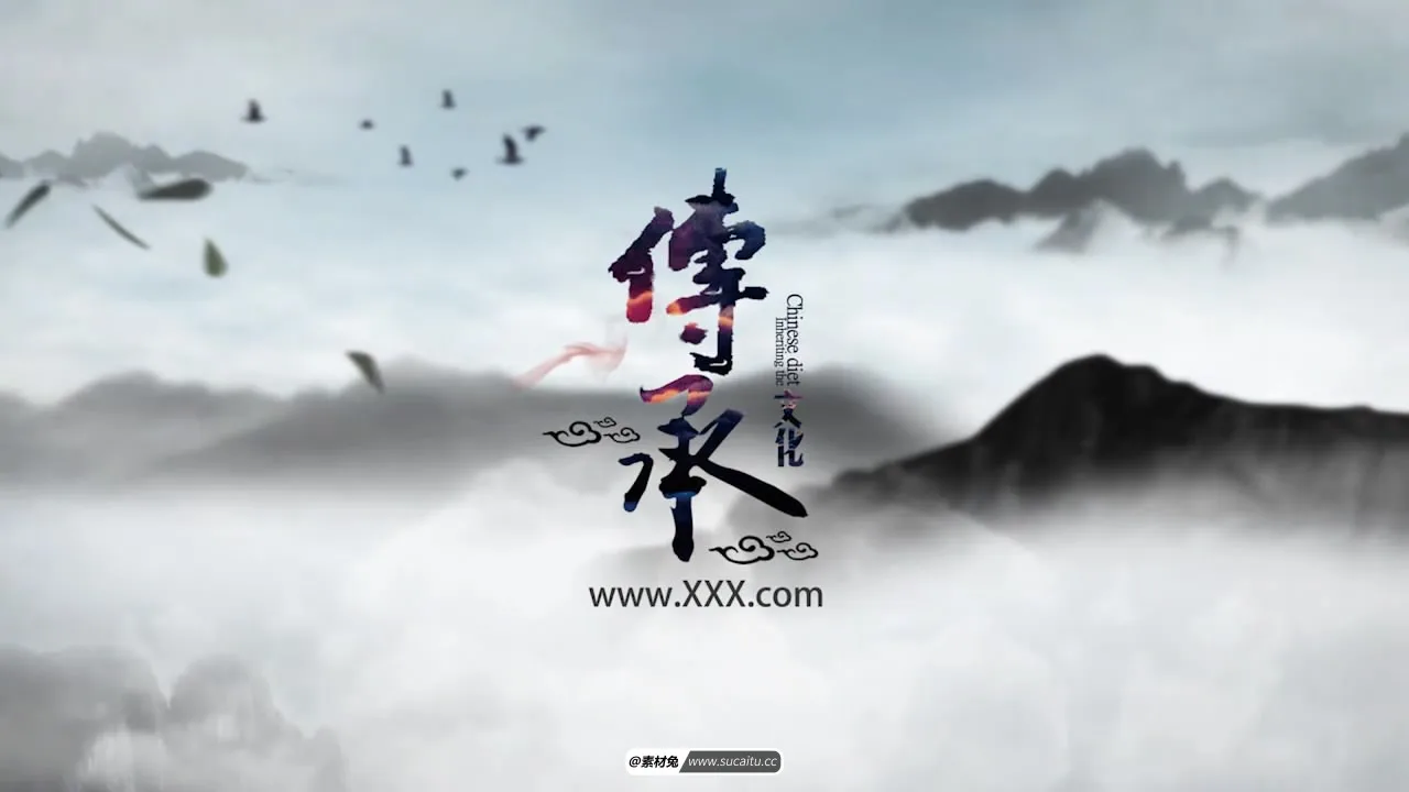 中国风水墨烟雾粒子文字特效宣传视频片头AE