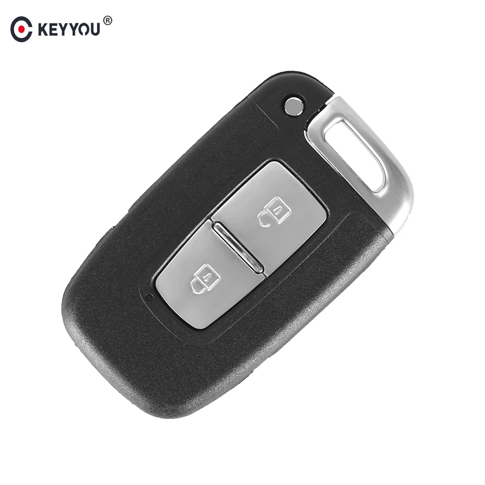 

KEYYOU Keyless Entry Fob Cover 2 Buttons Remote Key Smart Card Shell Case Fit For Hyundai Genesis Coupe Sonata