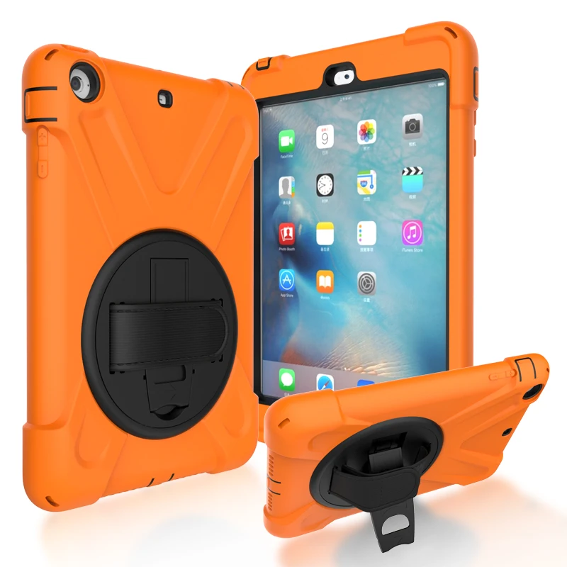 For ipad mini 3 case 360 rotation Heavy Duty PC Silicon Stand Armor Cases, Kids Safe Shockproof for ipad mini 1 2 31 (5)